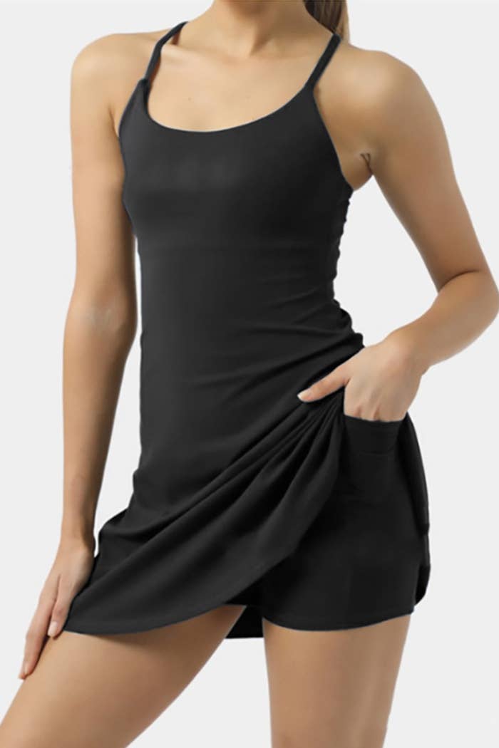 Premium sports tennis dress skorts with under pockets shorts
