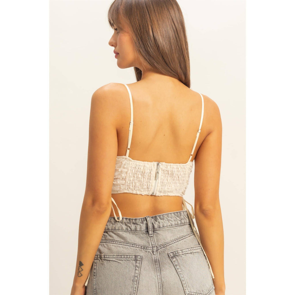 Drawstring Detail Crop Cami Top