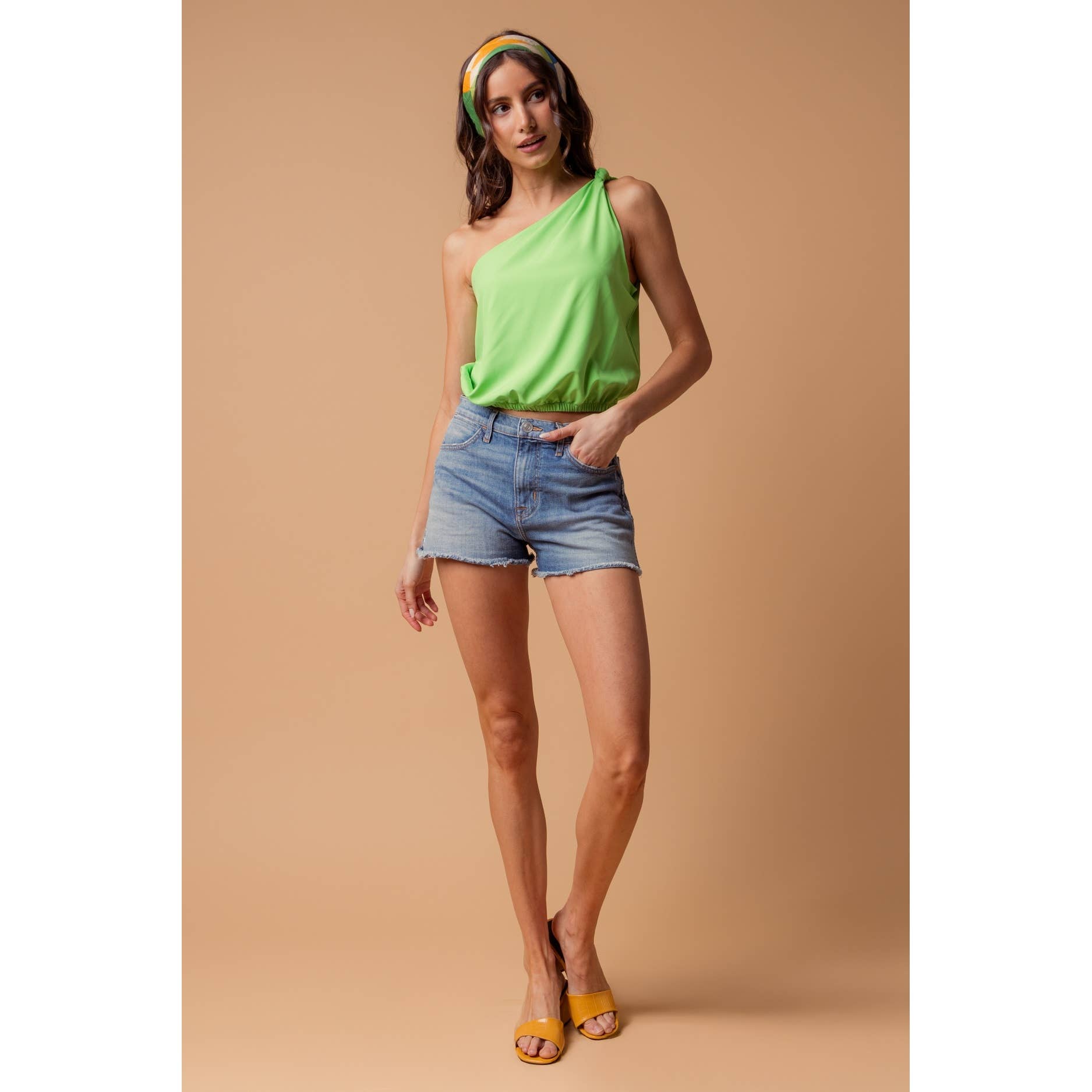 One Shoulder Knot Detail Top