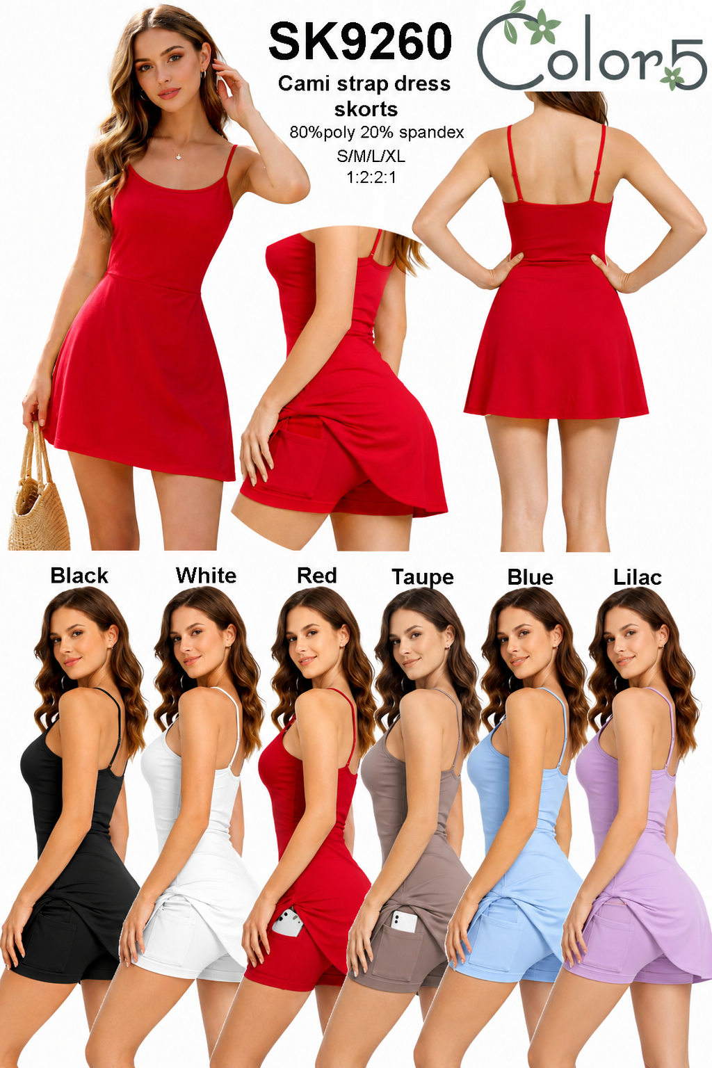 Premium sports tennis dress skorts with under pockets shorts