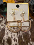 Pearl Stirrup Statement Earrings