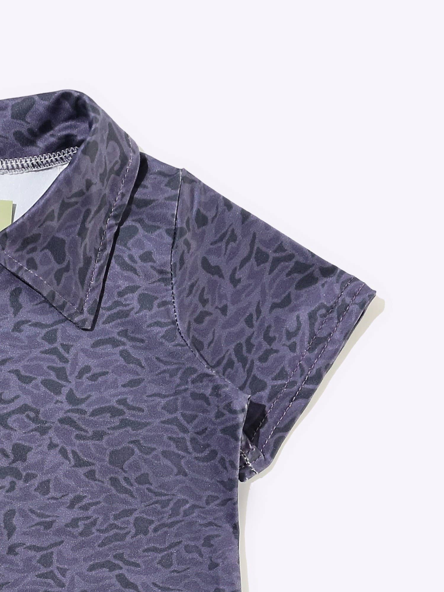 Black Camo Boy Collar Shirt