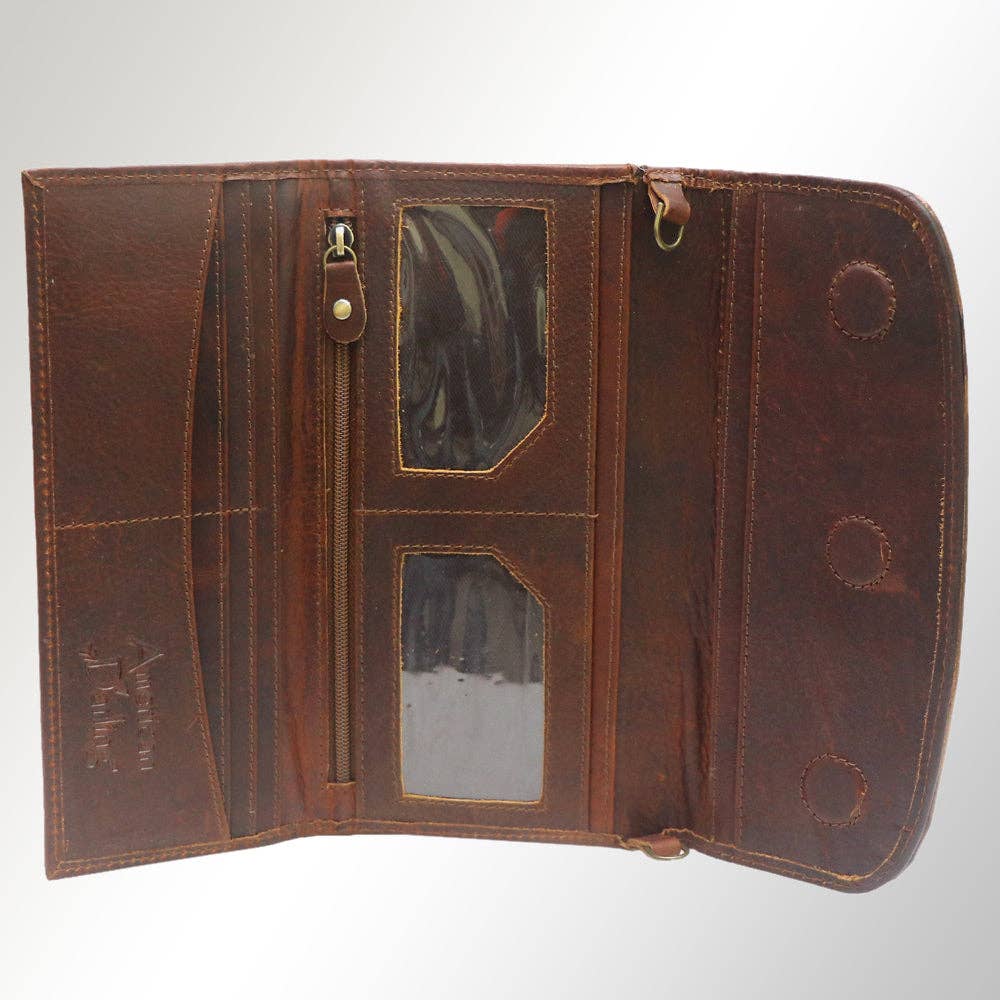 ADBGM102 Western Floral Tooled Leather Crossbody - by American Darling