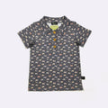 Navy Tractor Boy Collar Shirt