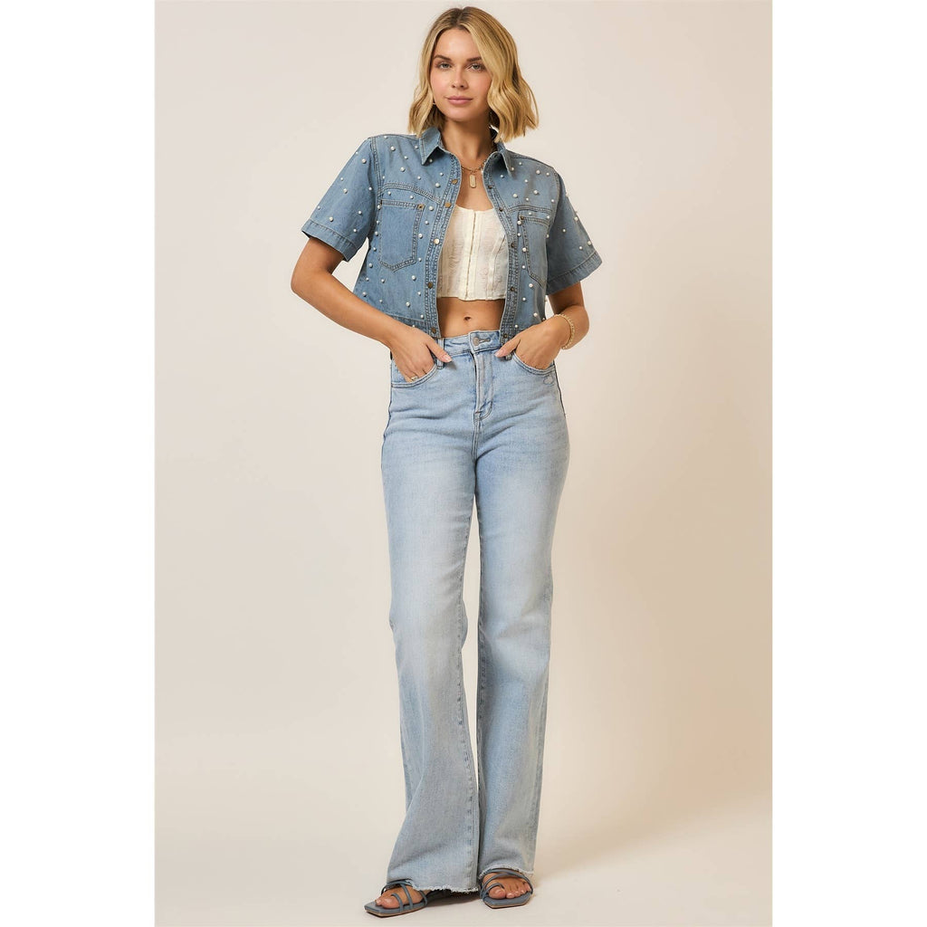 Pearl Charm Denim Jacket
