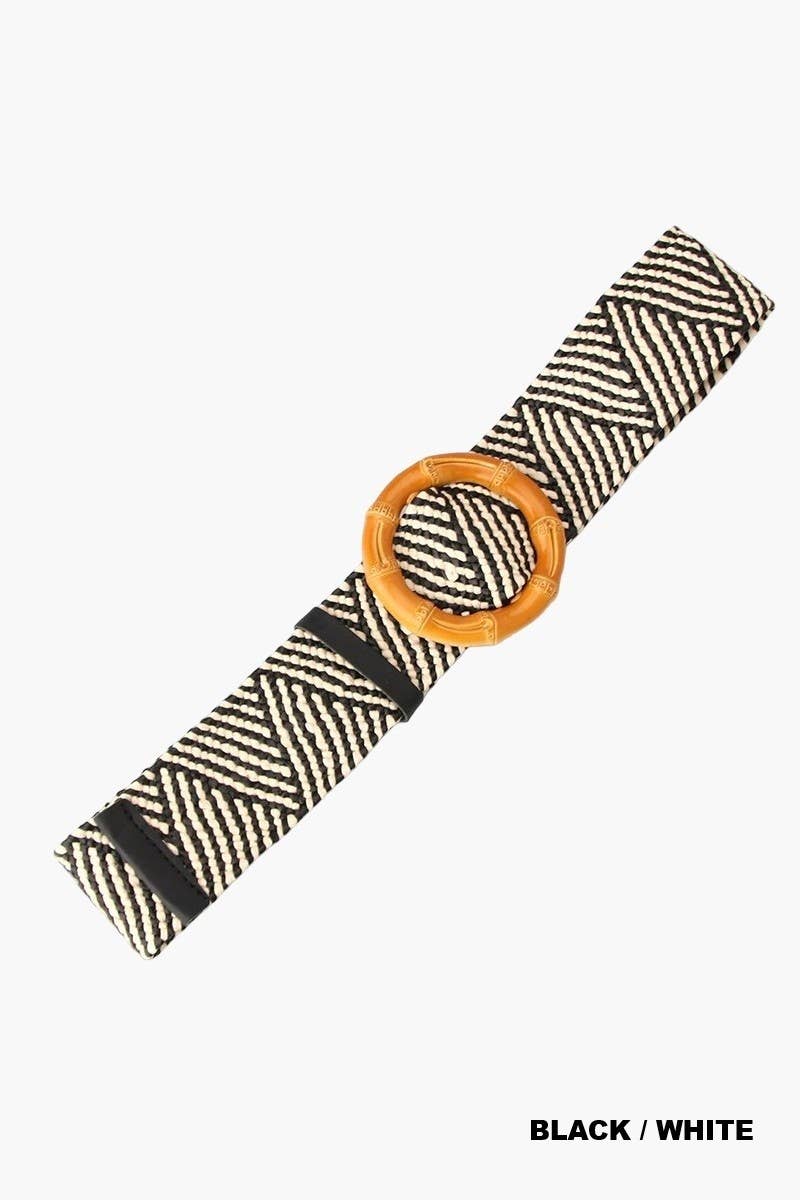 Bohemian Straw Bamboo Pin Buckle Belt
