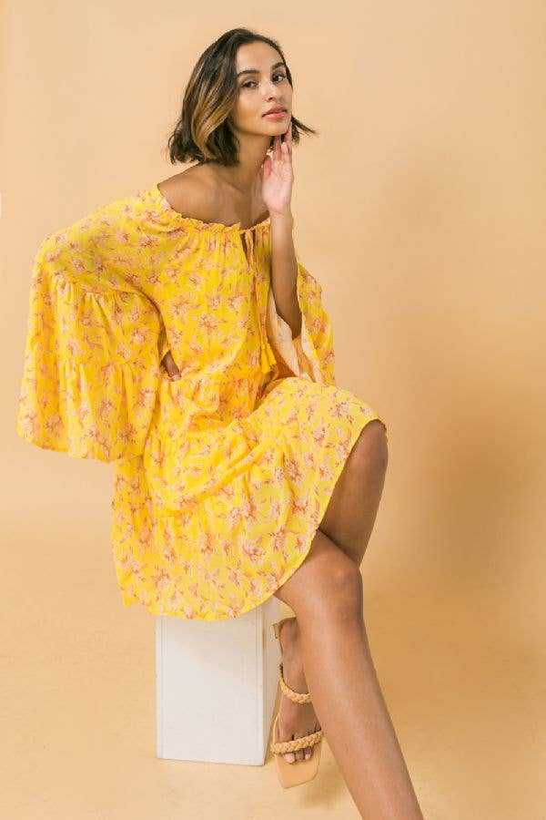A printed woven mini dress-ID17789