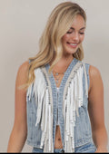 Wild West Fringe Denim Vest