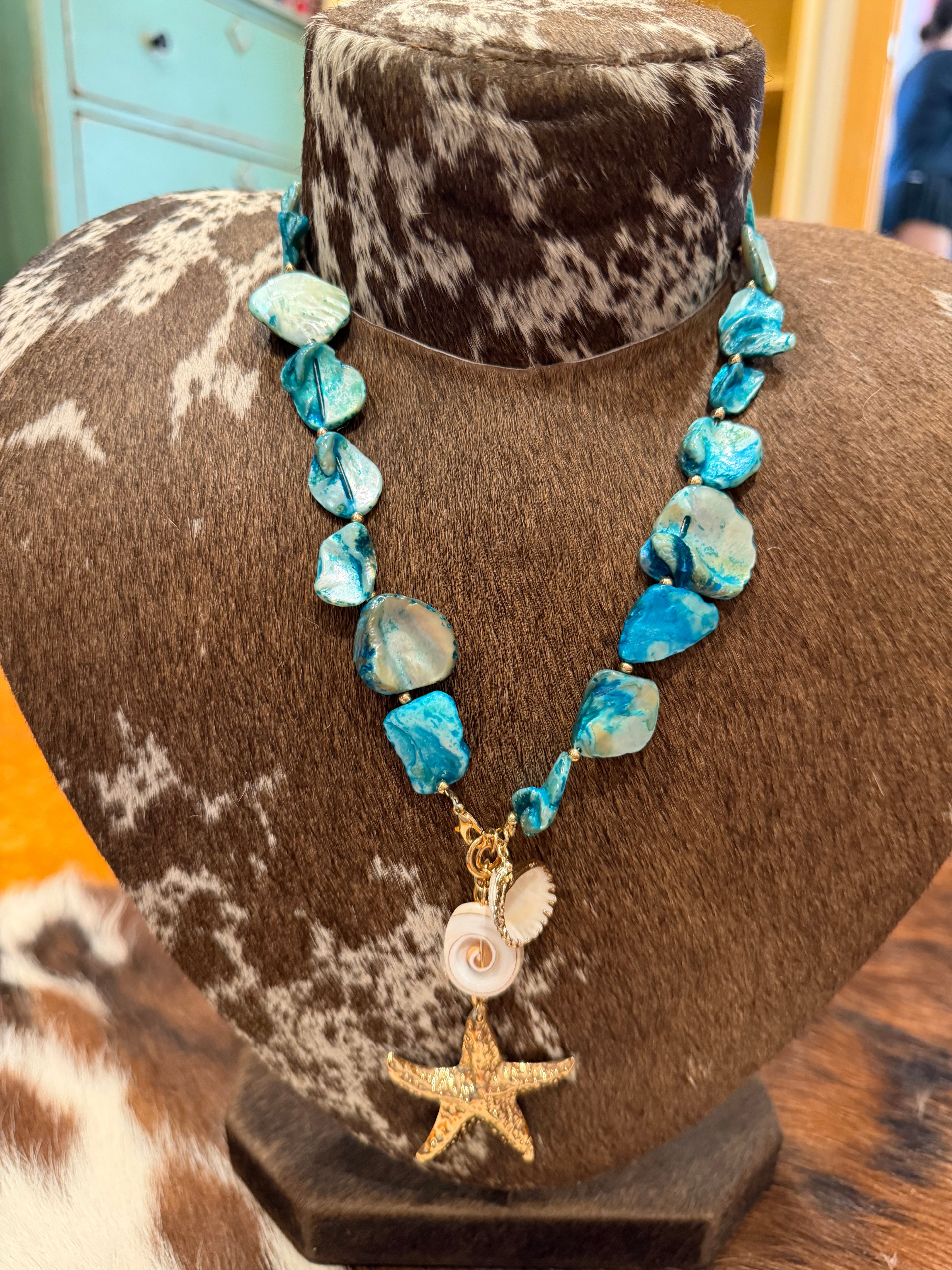 Seaside Turquoise Charm Necklace