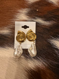 Golden Pearl Tide Earrings