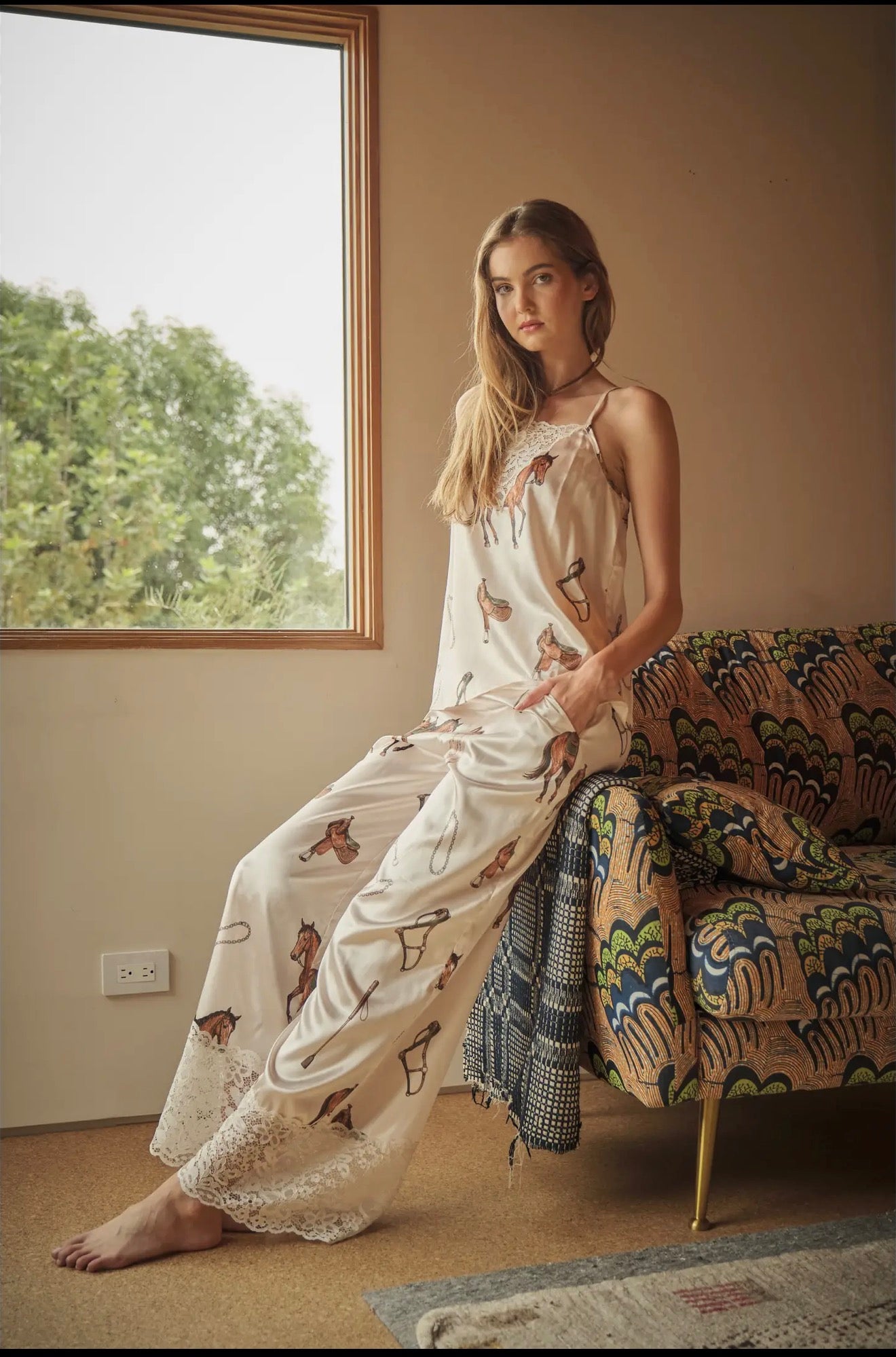Saddle & Lace Wide Leg Pants