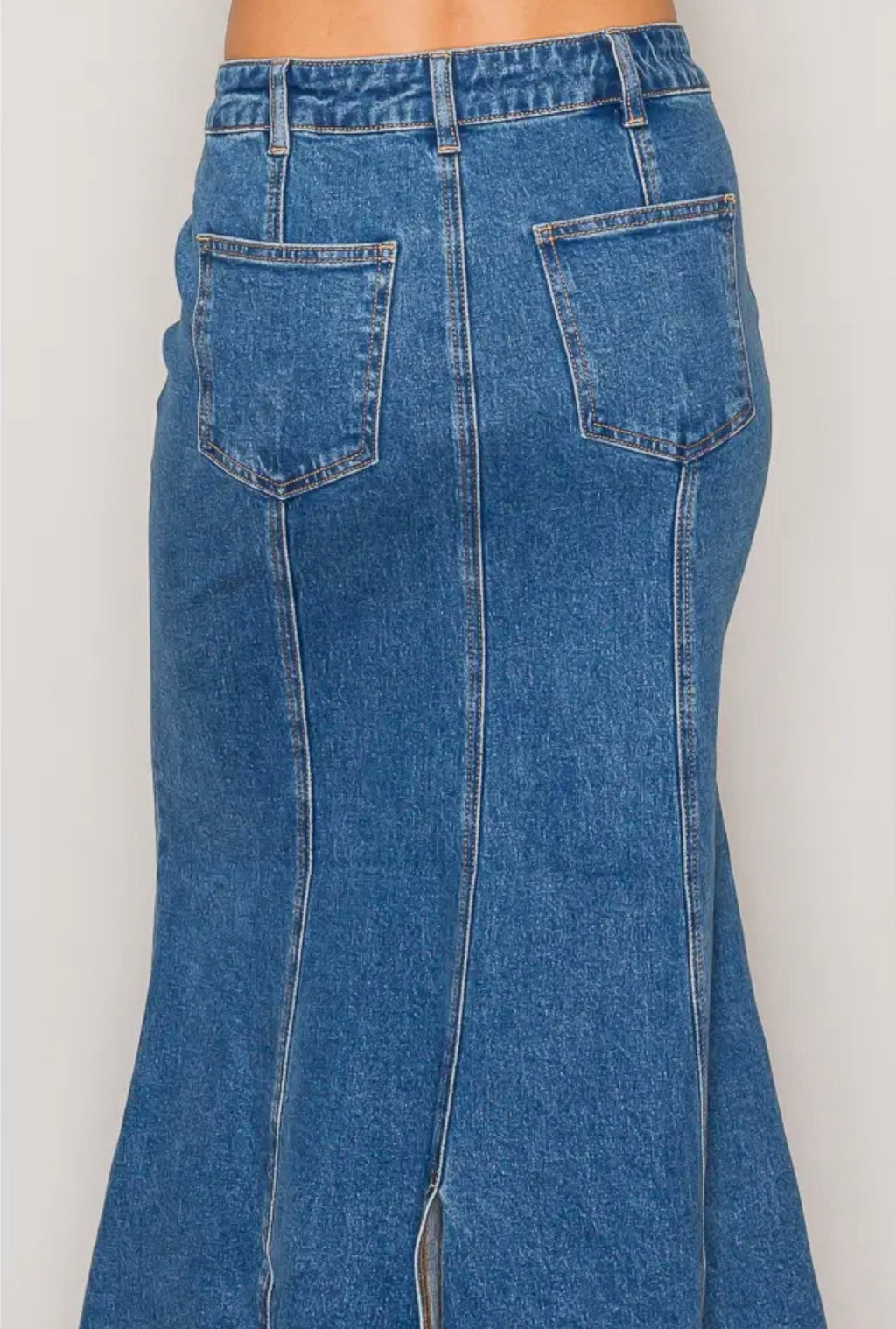 Seaside Denim Maxi Skirt