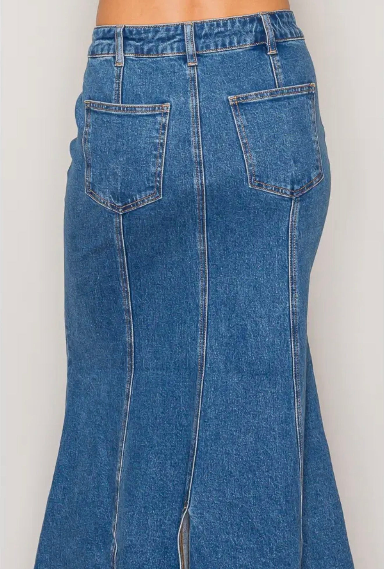 Seaside Denim Maxi Skirt