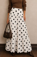 Polka Dot Tiered Wide-Leg Pants