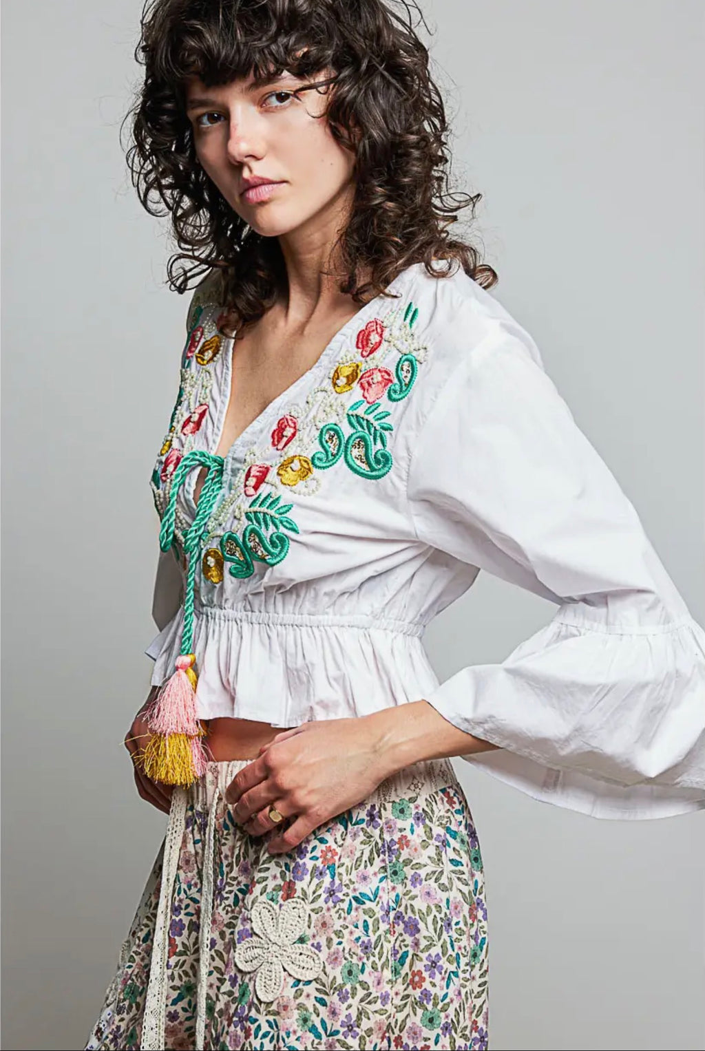 Wildflower Ranch Embroidered Peplum Top