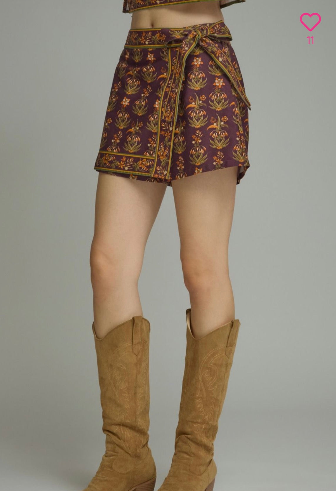 Wildflower Western Tie-Waist Shorts