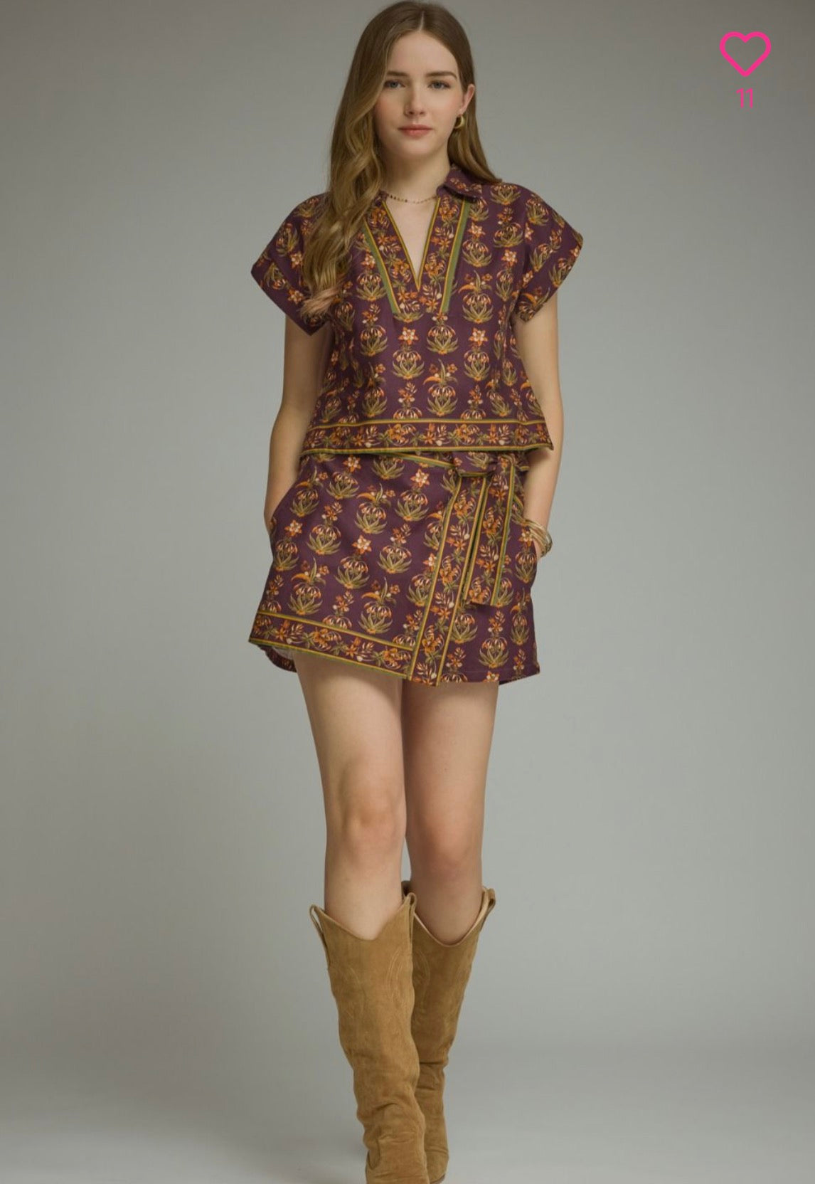 Wildflower Western Tie-Waist Shorts