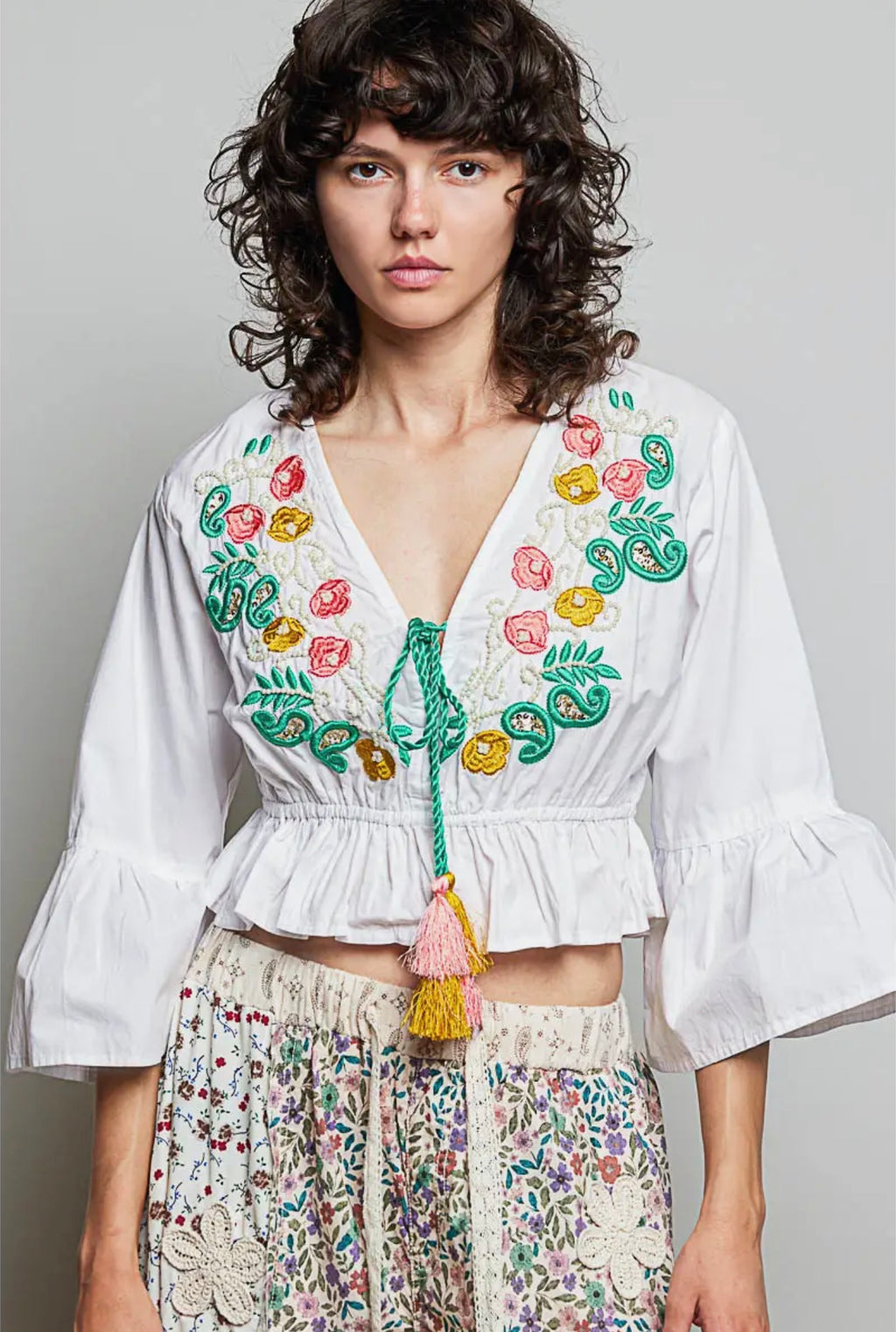 Wildflower Ranch Embroidered Peplum Top