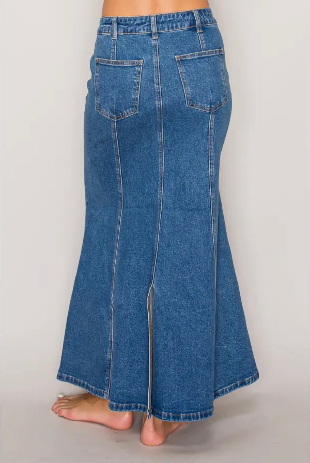 Seaside Denim Maxi Skirt
