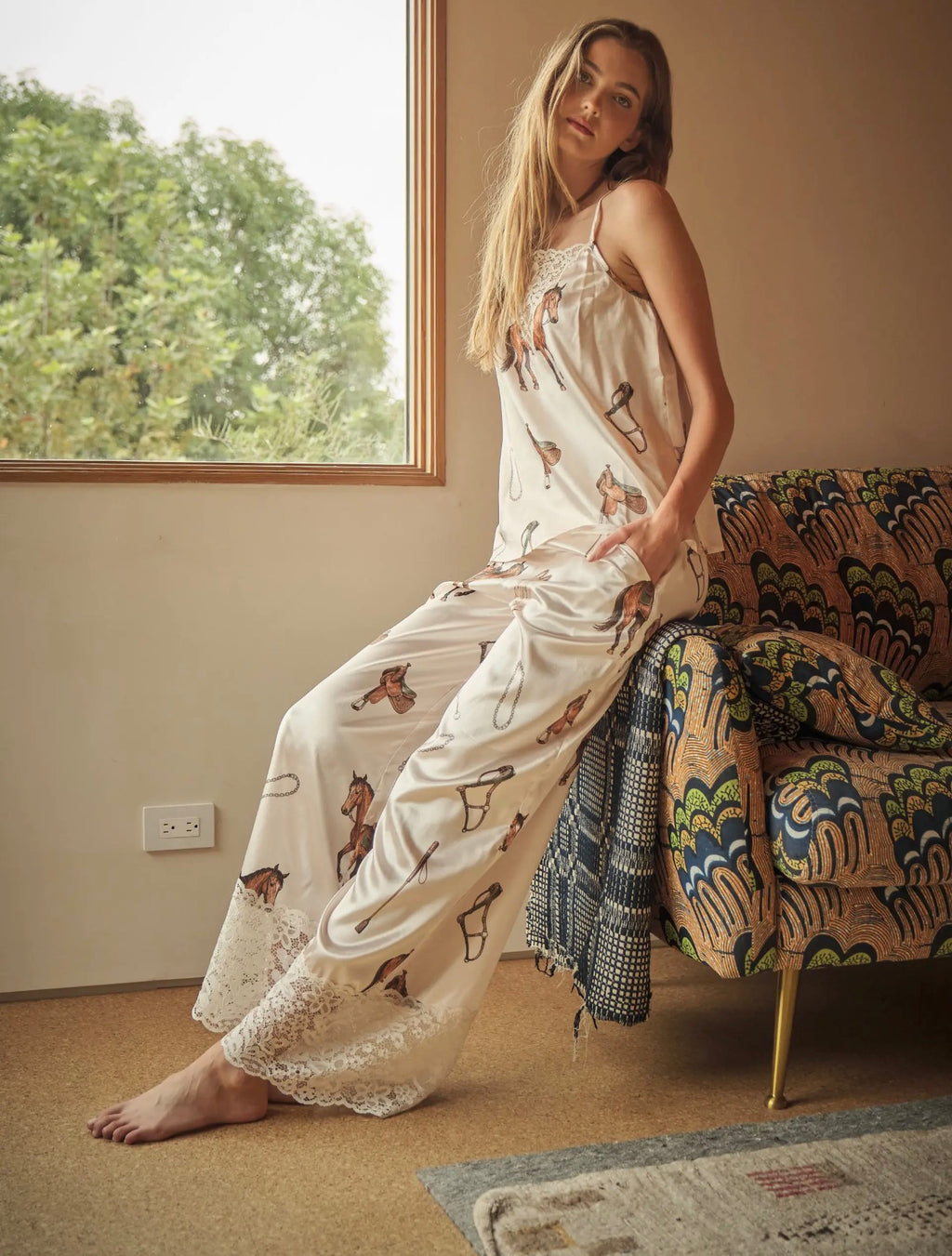 Saddle Up Lace Trim Palazzo Pants