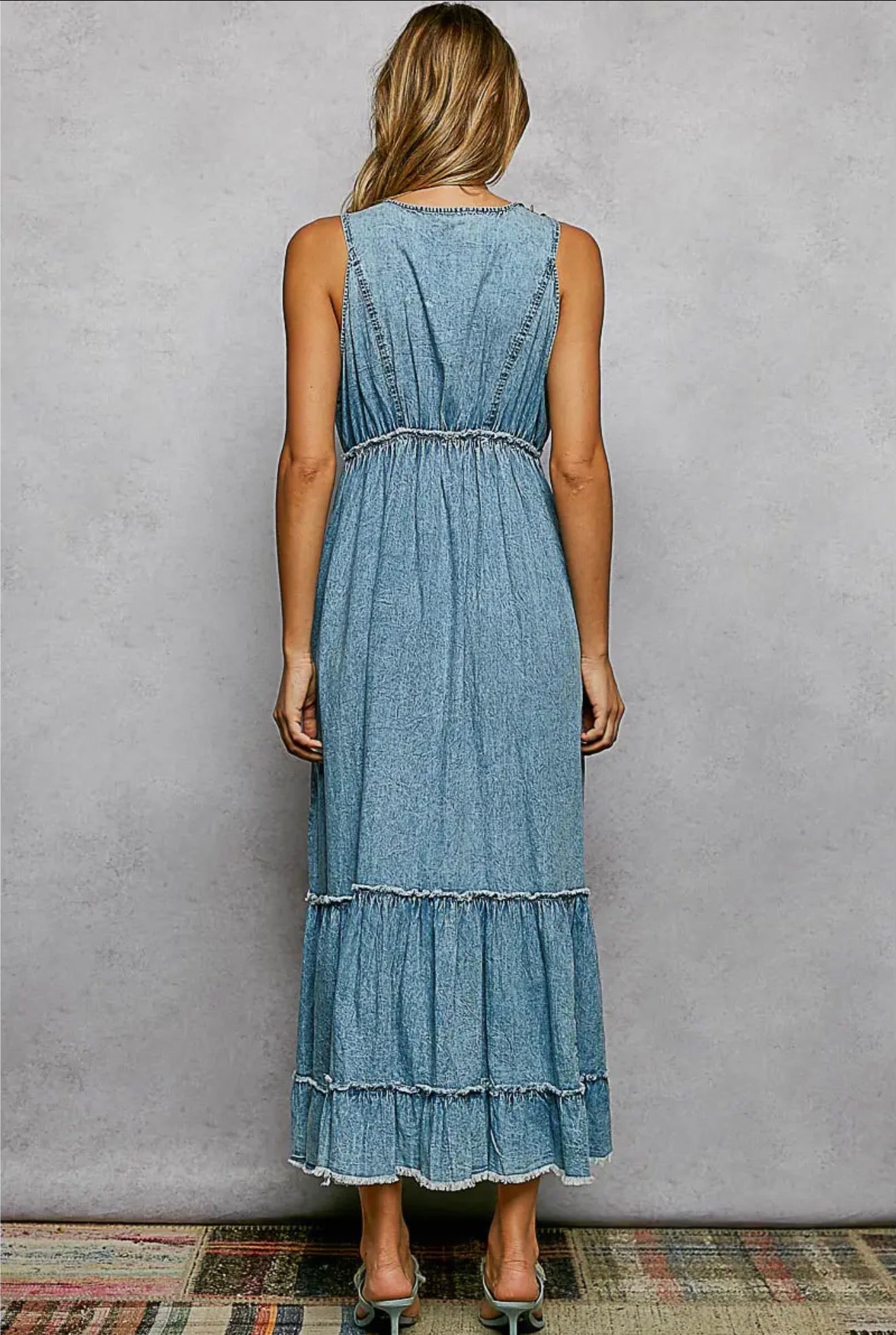 Blue Skies Embroidered Maxi Dress