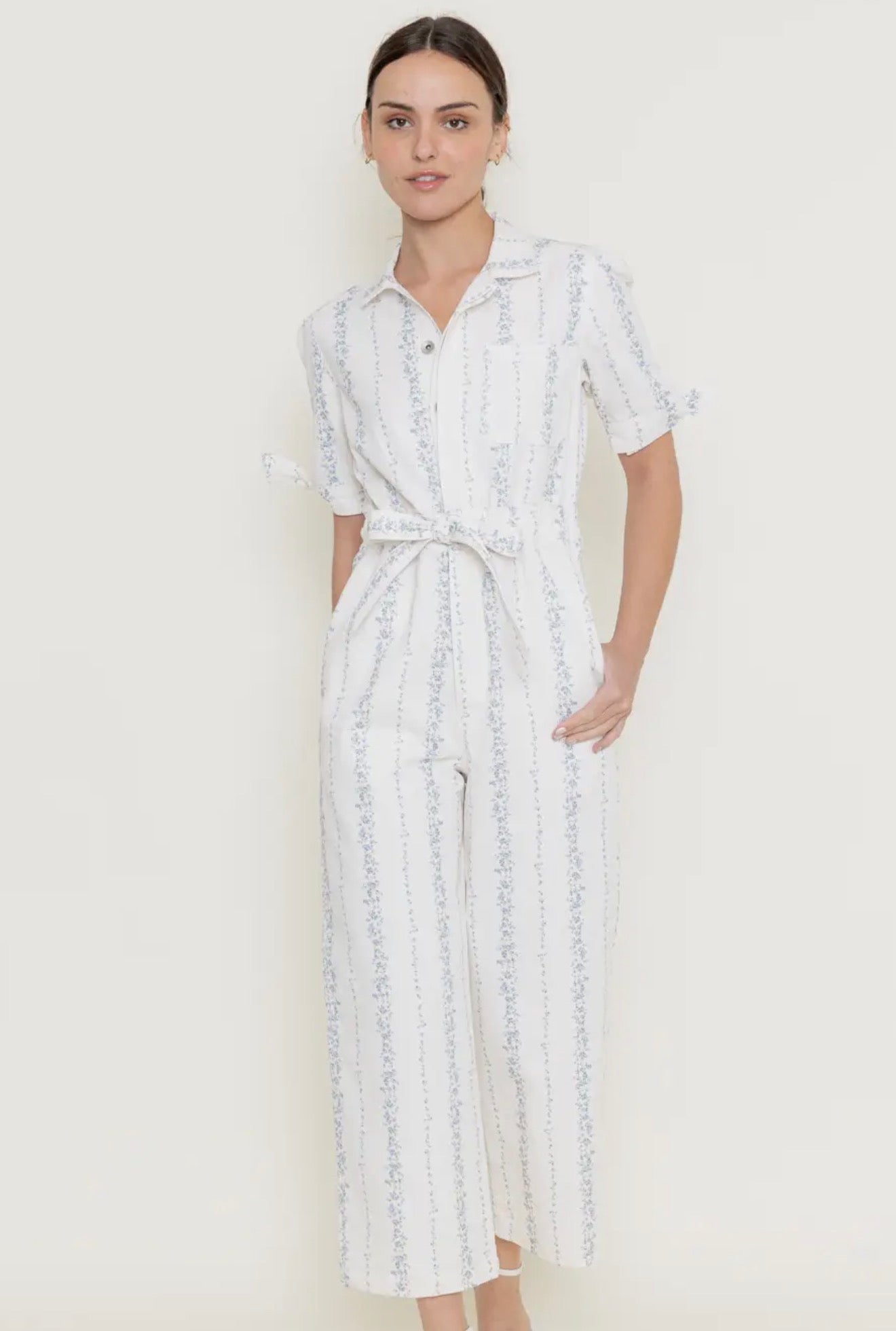 Bluebell Breeze Belted Jumpsuit