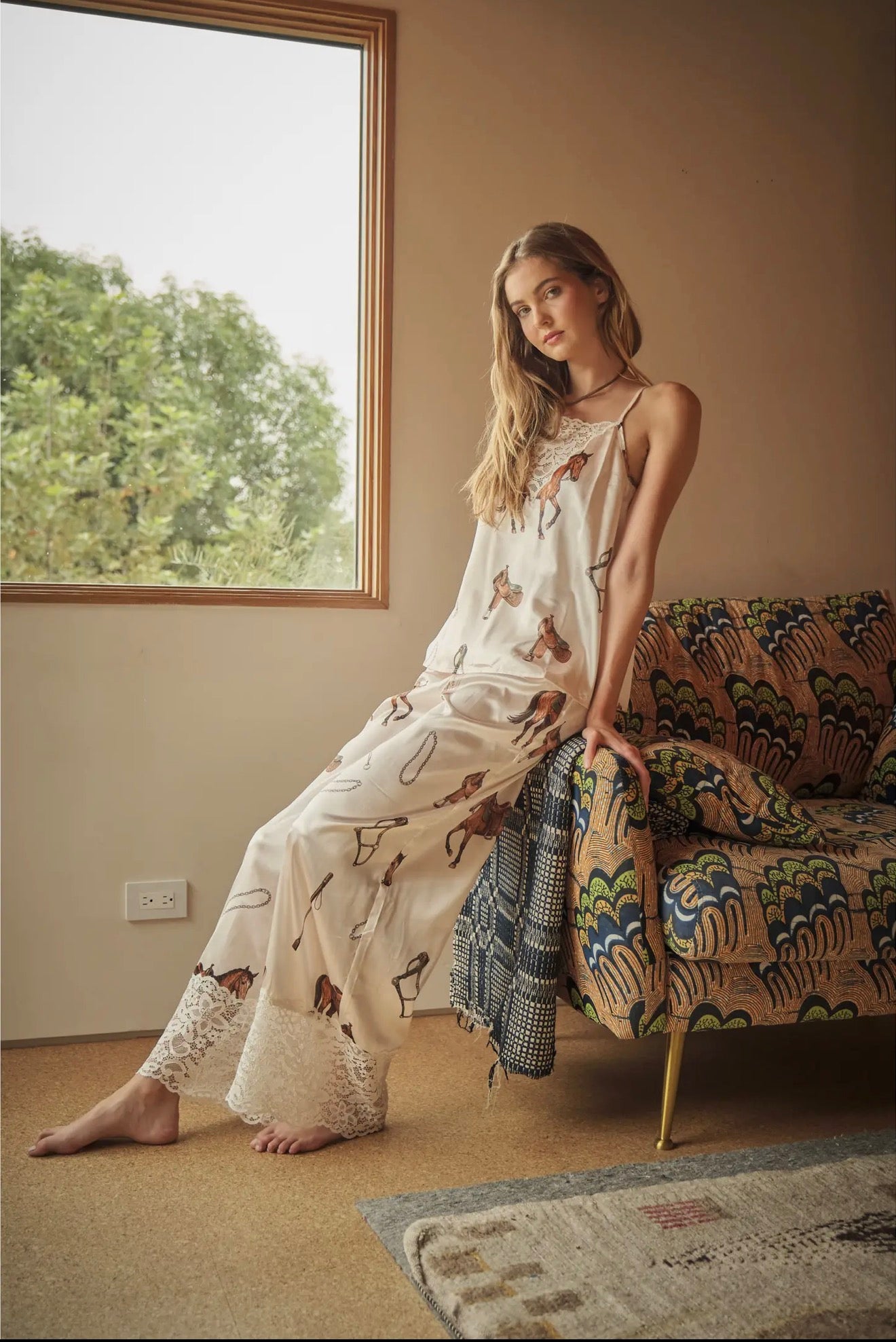 Saddle & Lace Wide Leg Pants