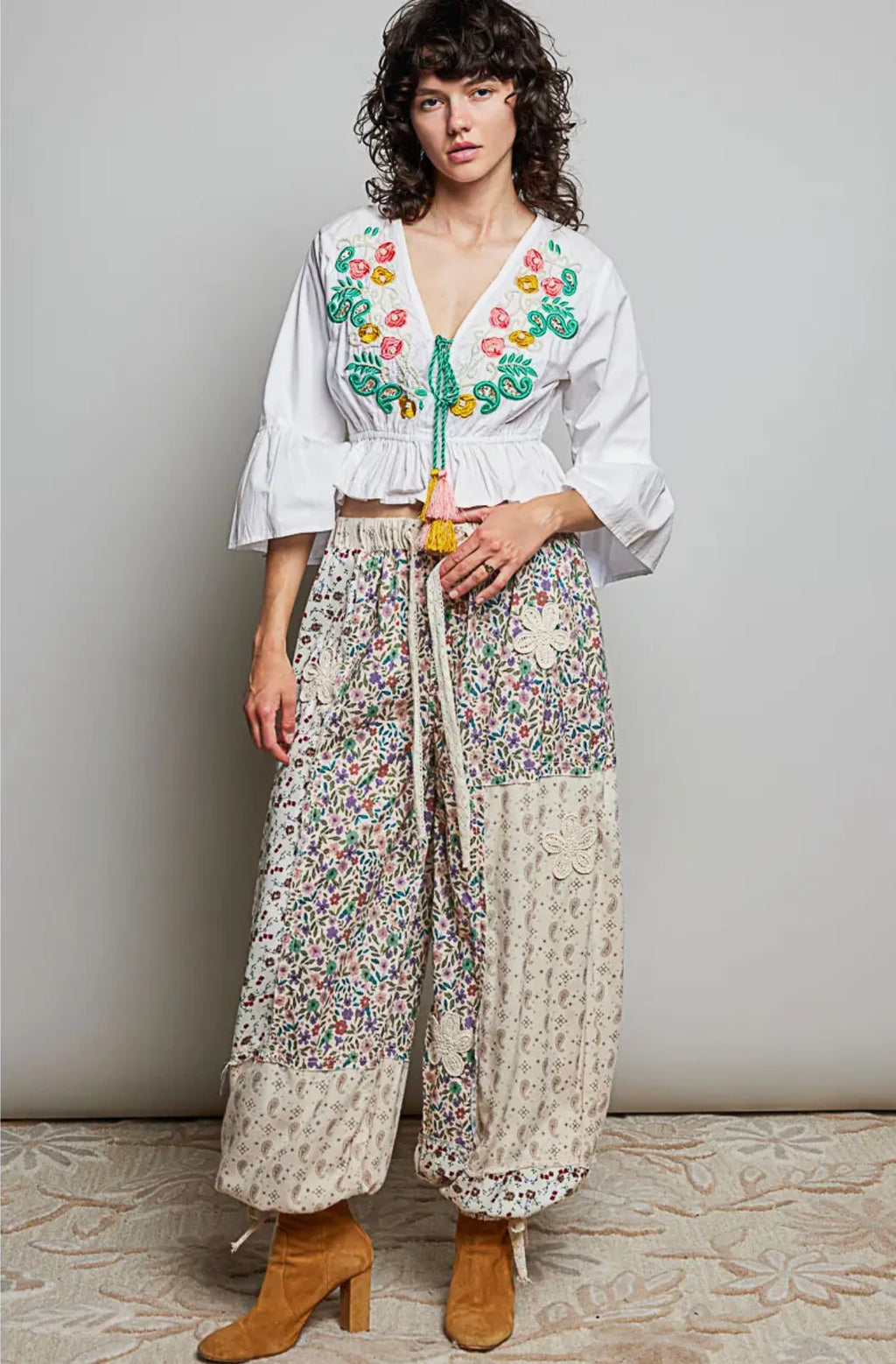 Wildflower Ranch Embroidered Peplum Top
