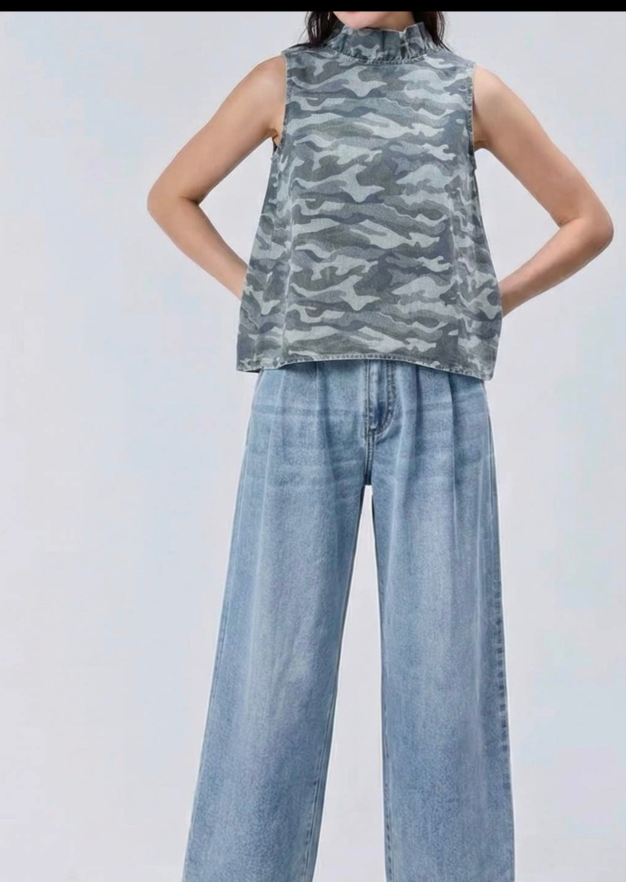 Camo Confidence Ruffle Tank