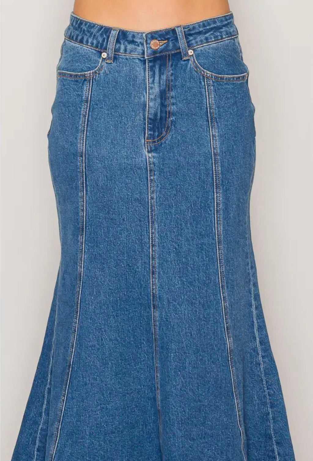 Seaside Denim Maxi Skirt