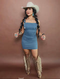Western Denim Overall Dress