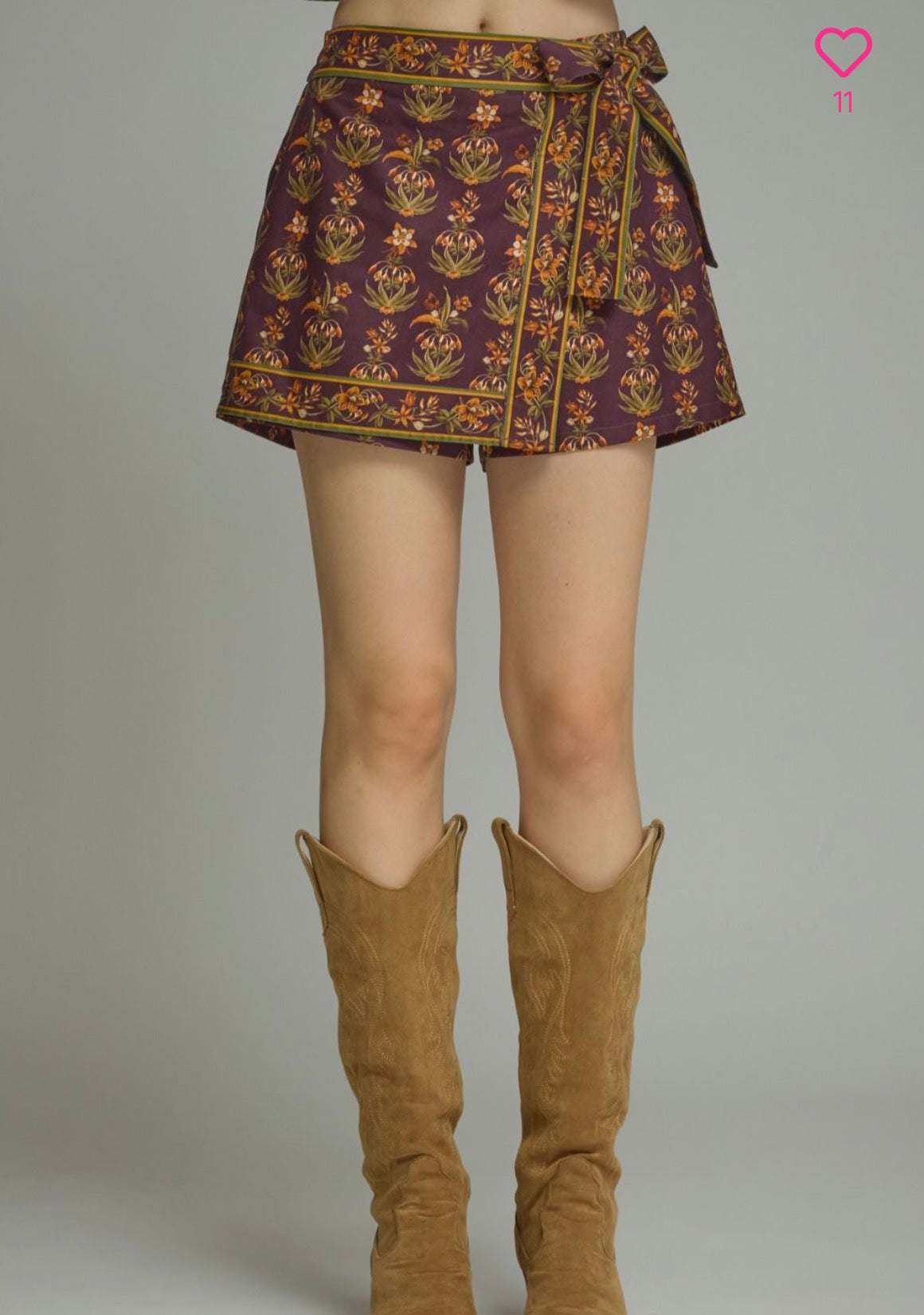 Wildflower Western Tie-Waist Shorts