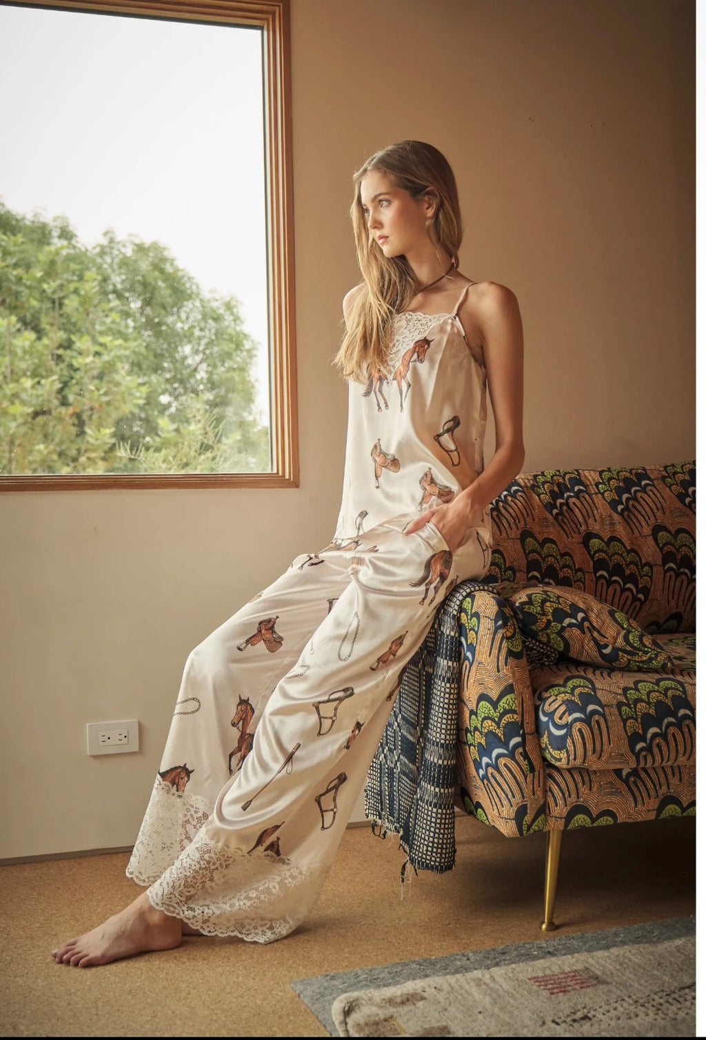 Saddle Up Lace Trim Palazzo Pants