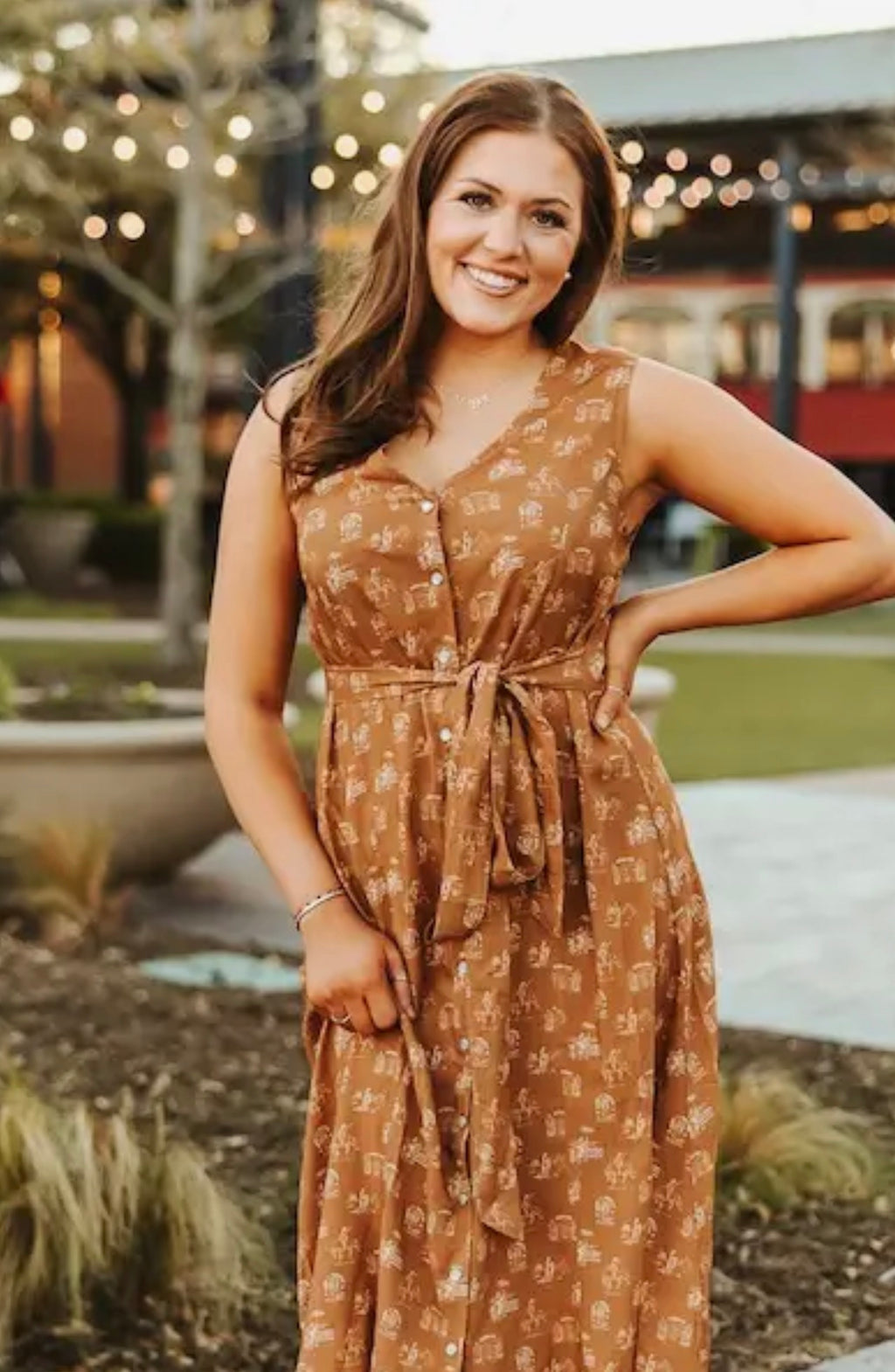 Desert Rodeo Button-Front Midi Dress