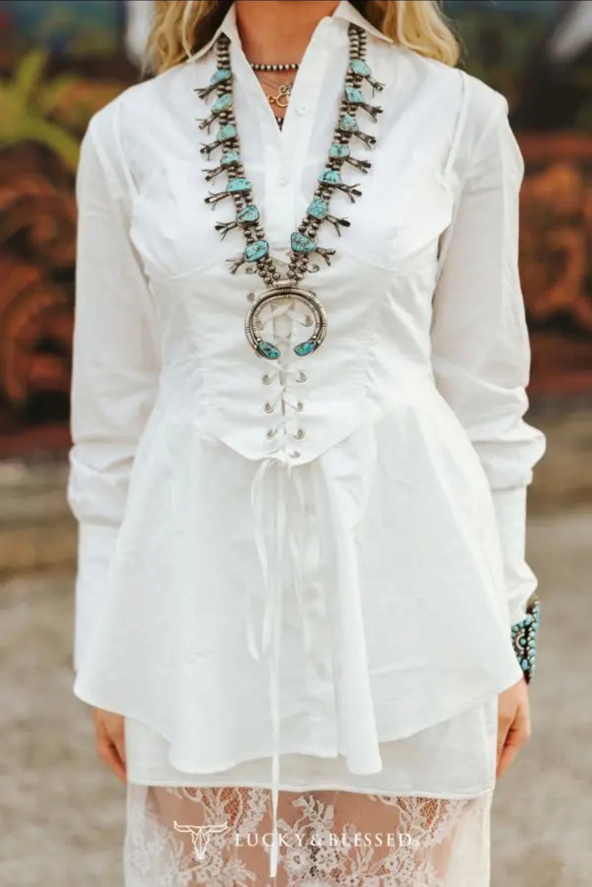 Turquoise Trails Button-Up