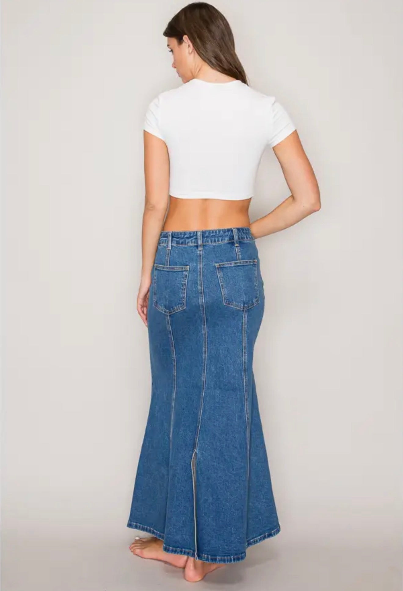 Seaside Denim Maxi Skirt