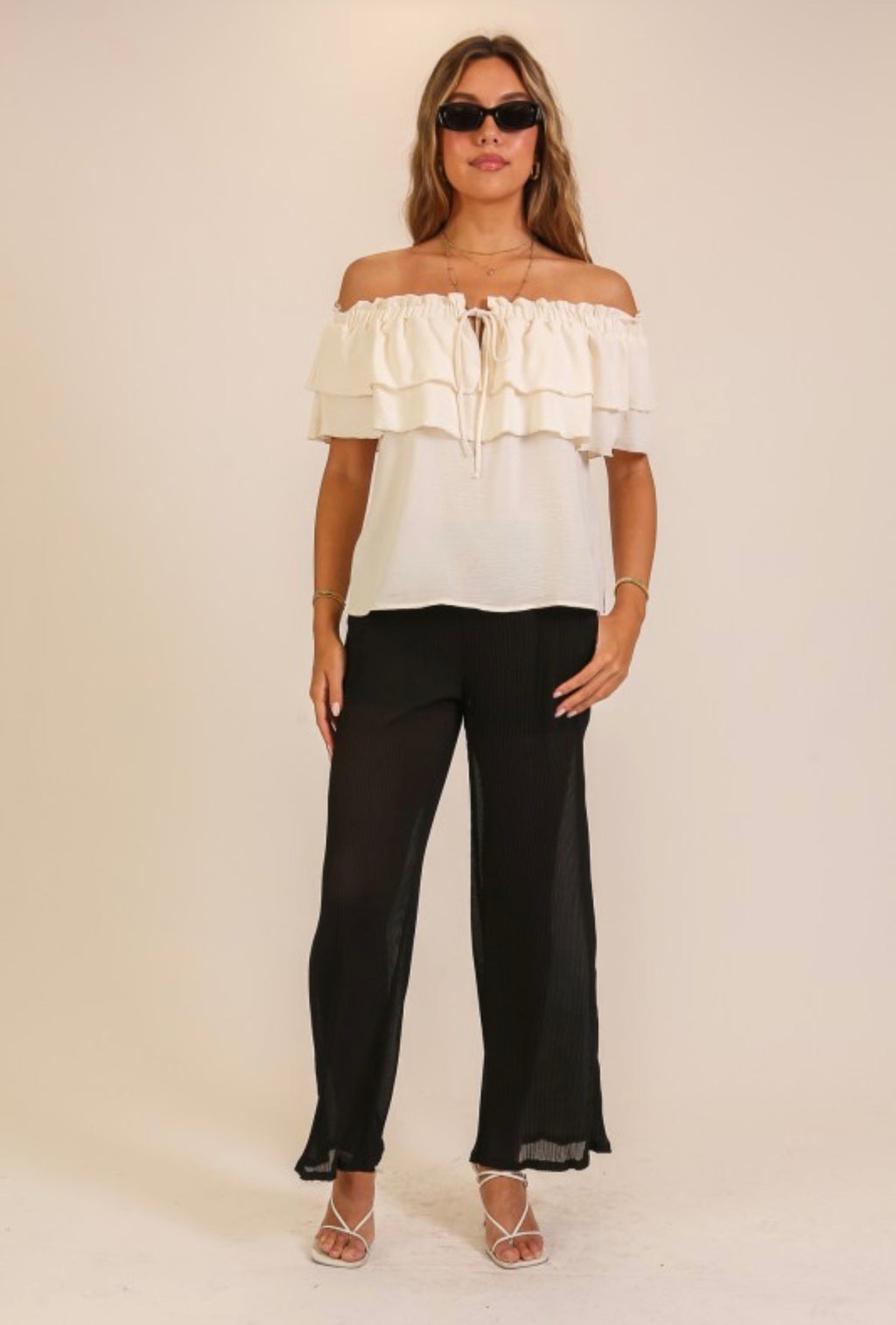 Sunkissed Serenity Off-Shoulder Top