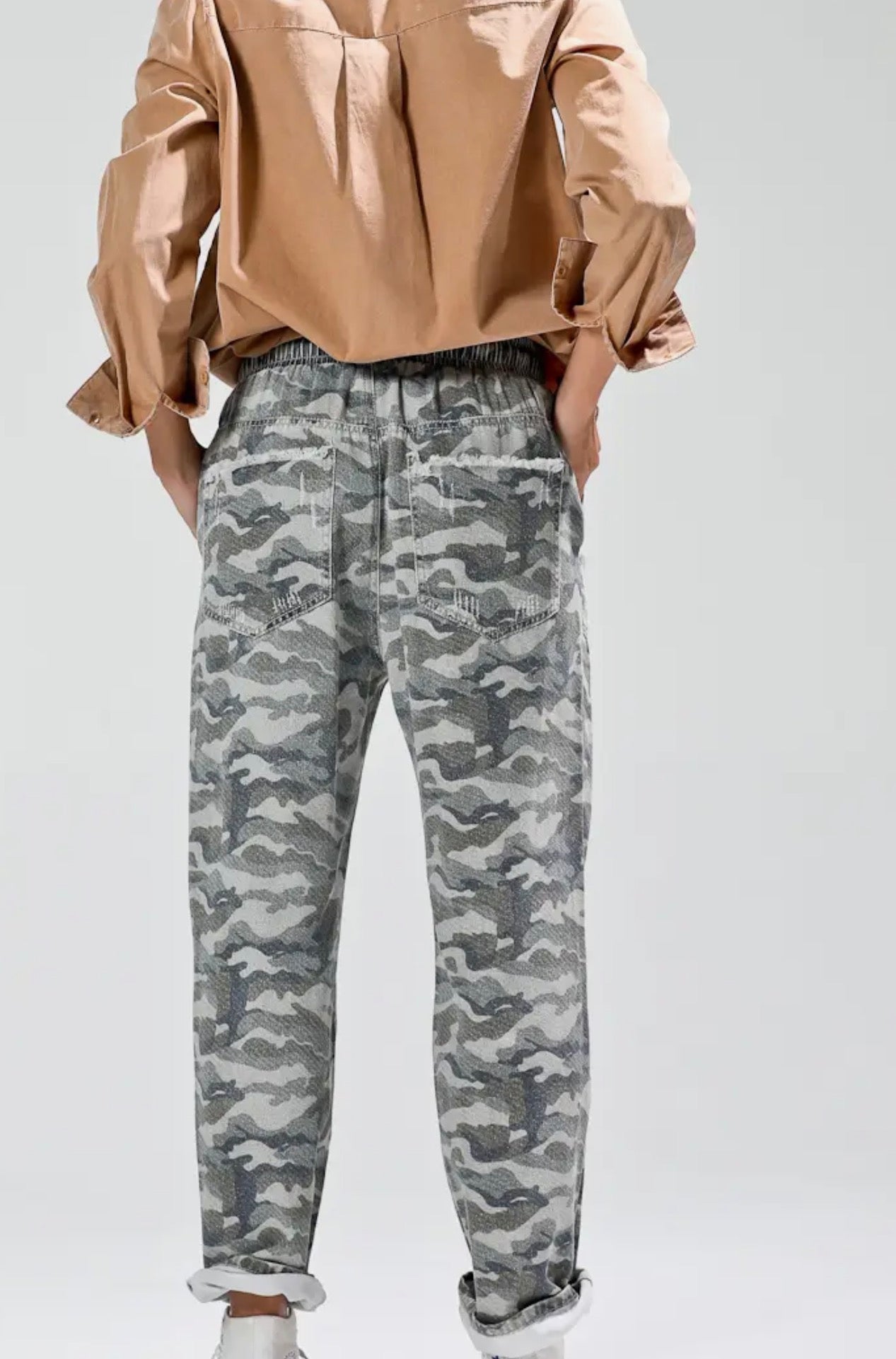 Camo Crush Distressed Joggers