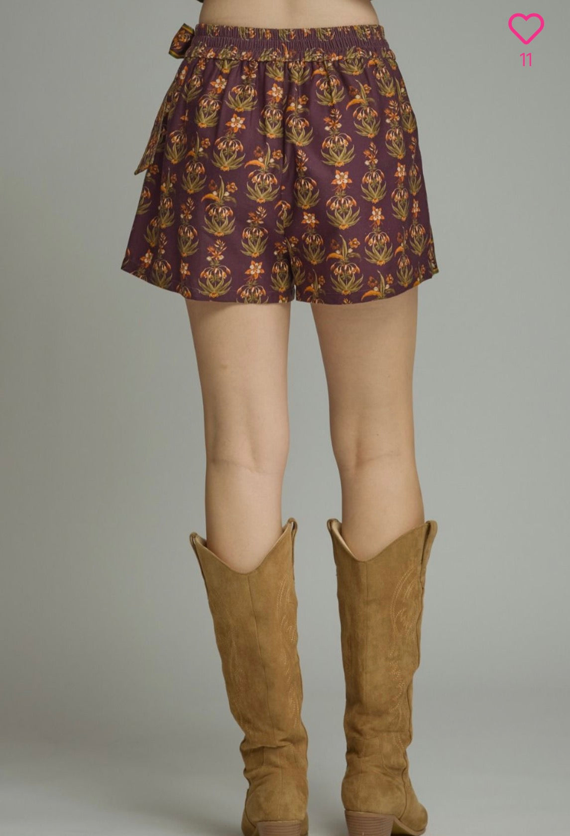 Wildflower Western Tie-Waist Shorts