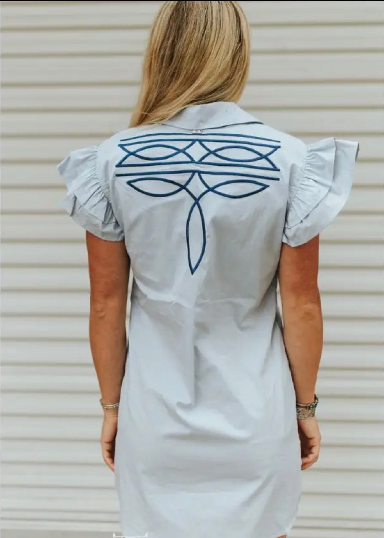 Western Ruffle Button-Up Dress