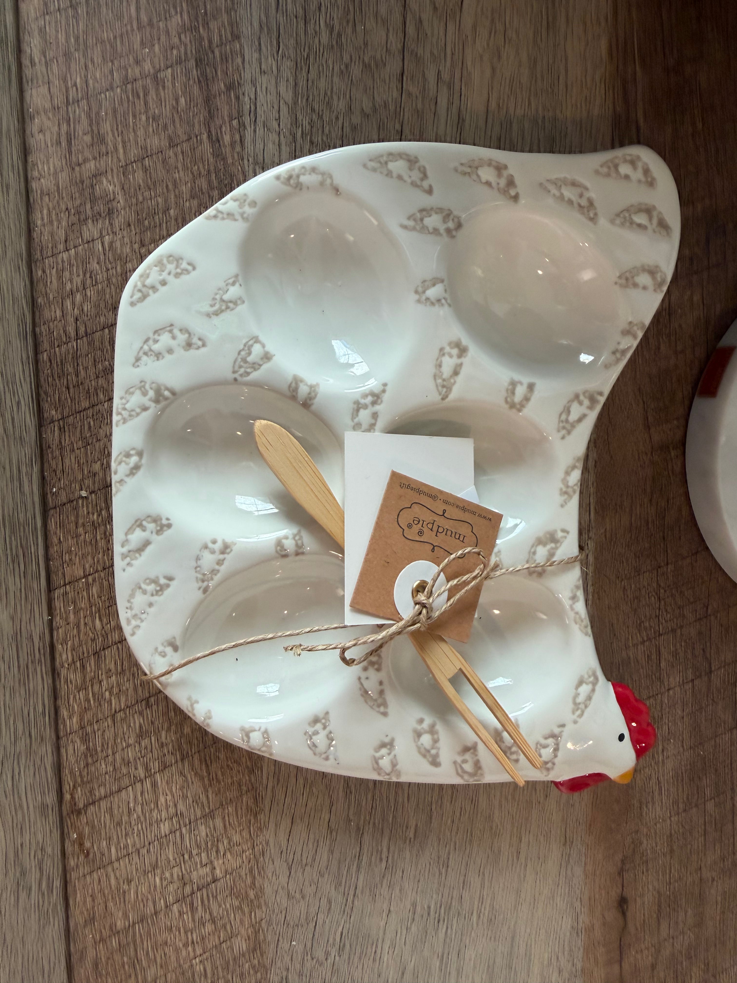 Hen House Deviled Egg Platter – White