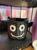 Smiley Face Halloween bat Basket