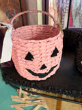 Pink Jack-O’-Lantern Halloween Basket