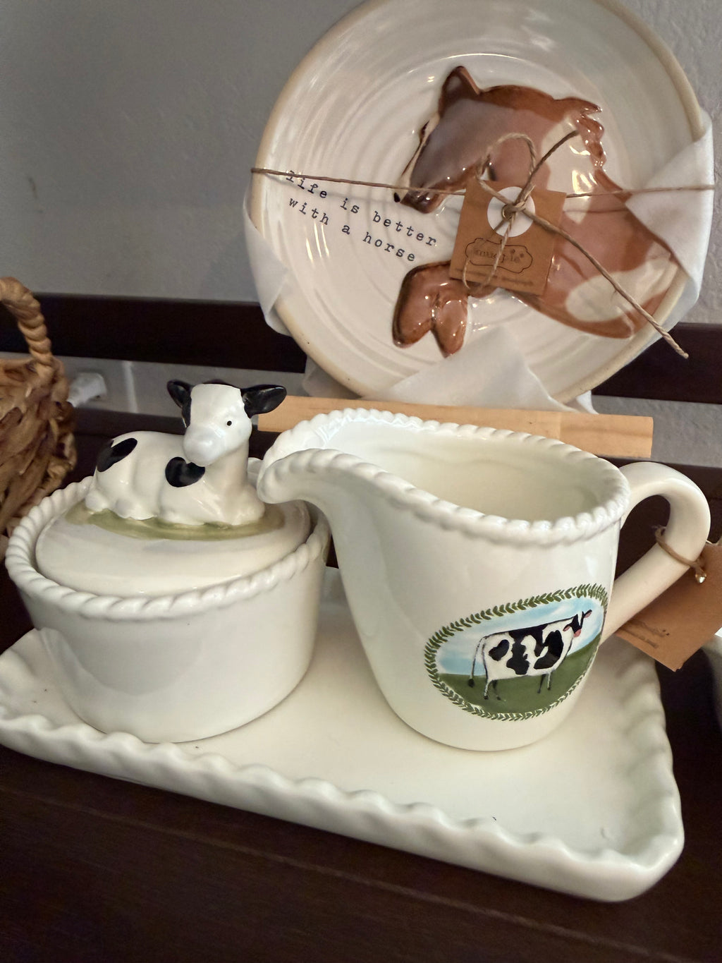 Farmhouse Cow Cream & Sugar Set