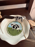 Farmhouse Cow Cheese Plate & Spreader Set