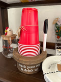 Party Cup Holder Set with Dry Erase Marker
