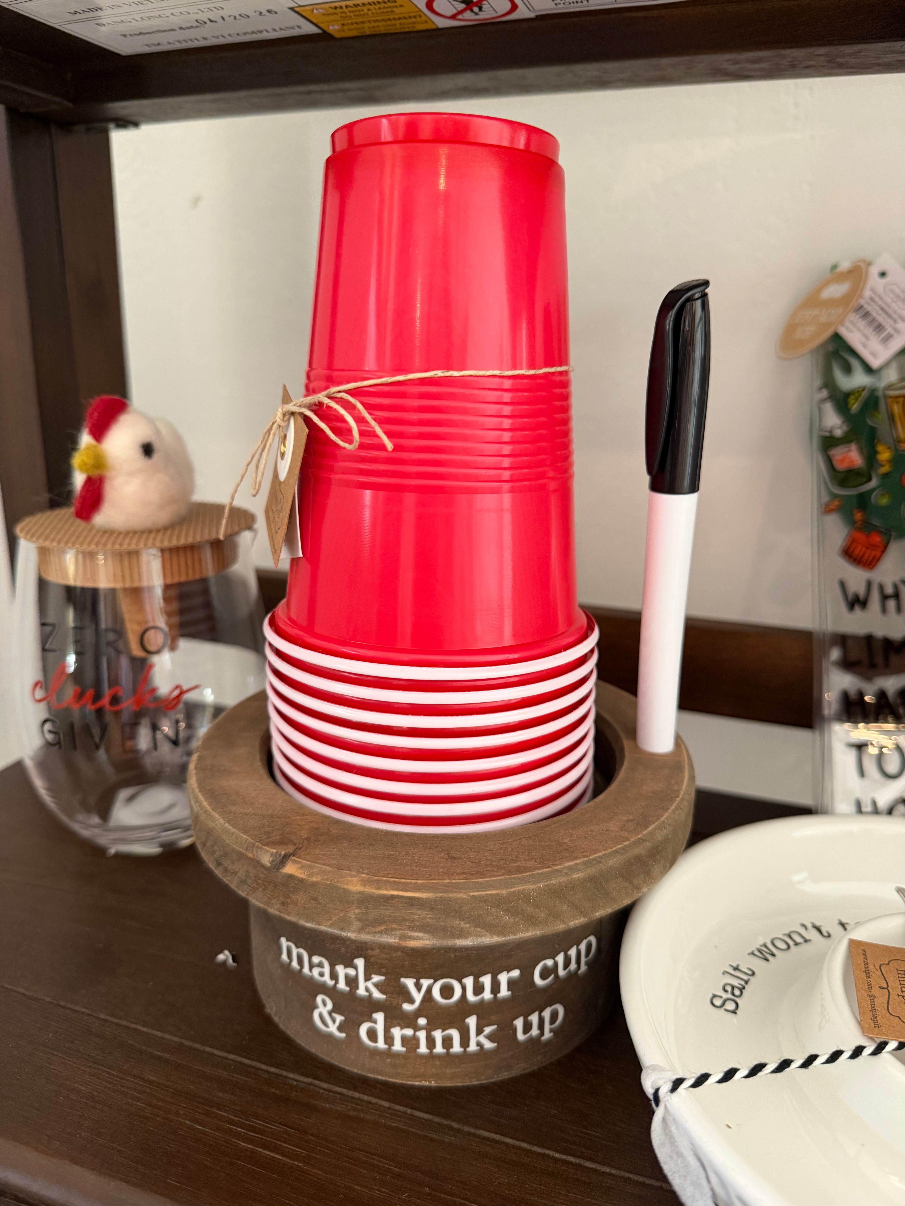 Party Cup Holder Set with Dry Erase Marker