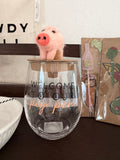 Welcome to Our Pig Pen” Stemless Wine Glass with Pig Bottle Stopper