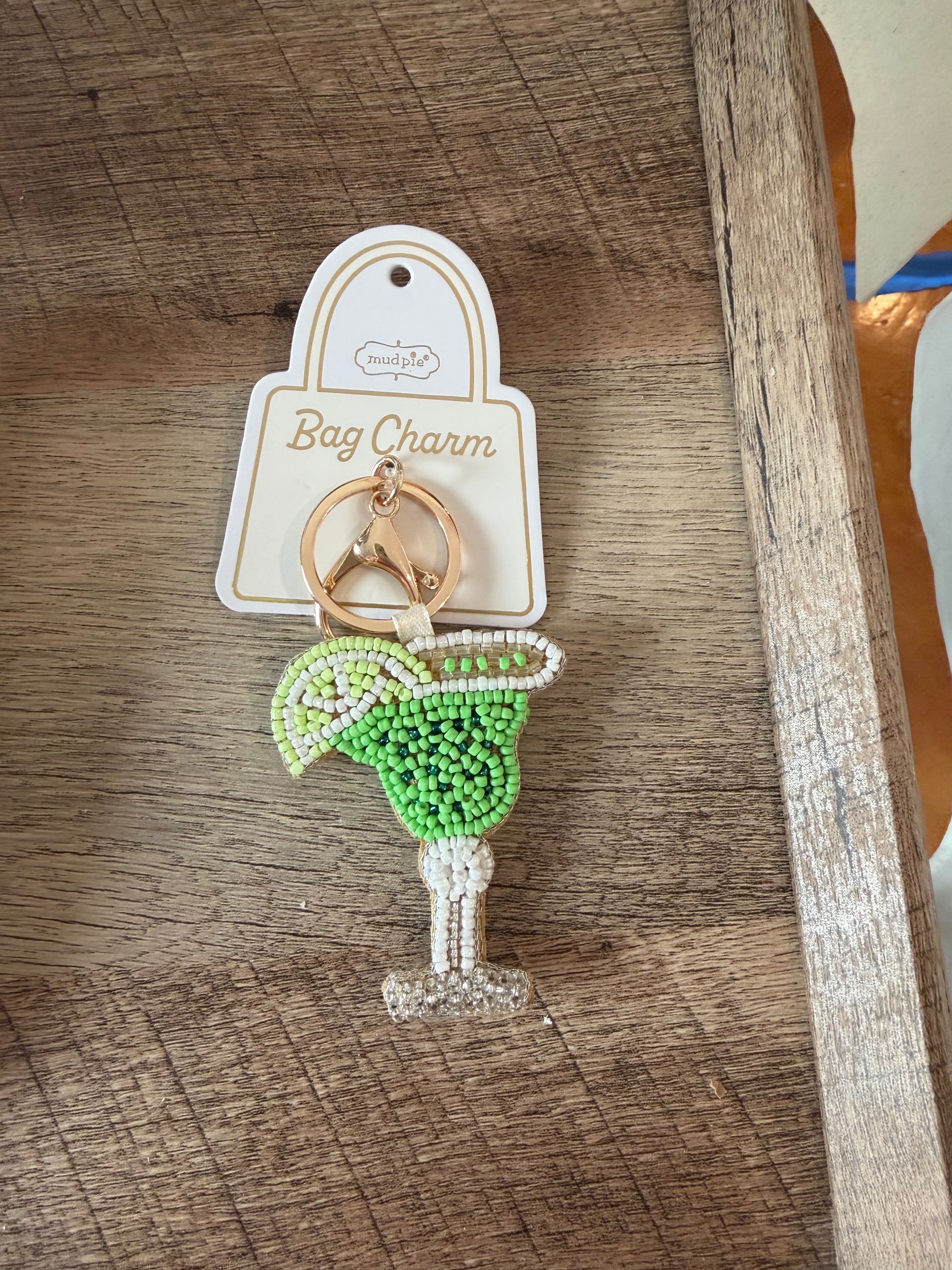 Beaded Margarita Bag Charm & Keychain