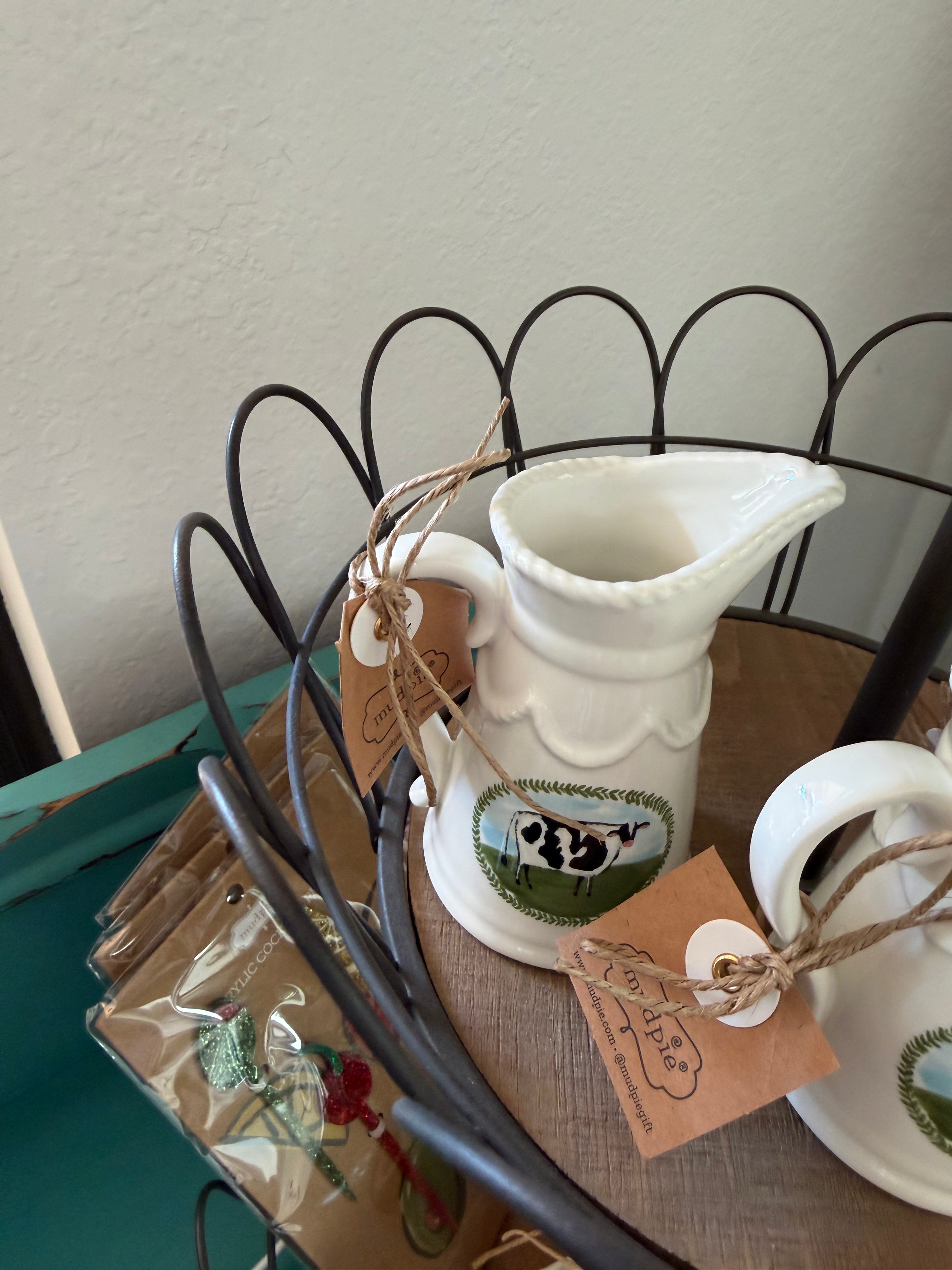 Farmhouse Cow Ceramic Creamer Pitcher